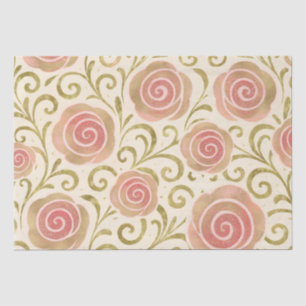 Papel De Seda Contos de Fadas Rosa e Dourado Rosas Princesa