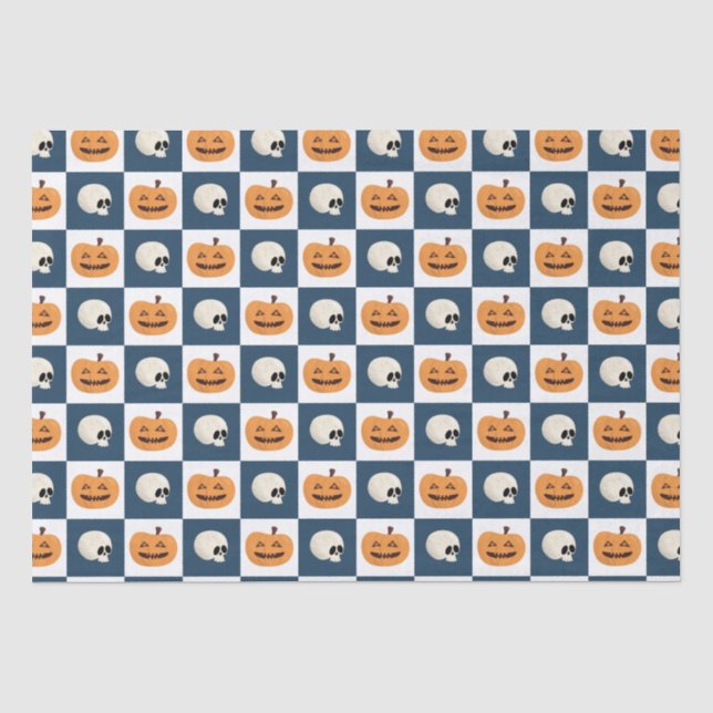 Papel De Seda Controlo de Skulls e de Pumpkins (Frente )