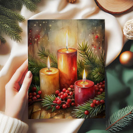 Papel de seda convidativo para o Natal com azevinh