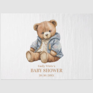 Papel De Seda Convite de Chá de Bebê do Ursinho Teddy Mal Posso