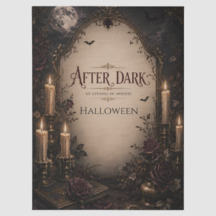 Papel De Seda Convite de festa de Halloween gótico, luz de velas