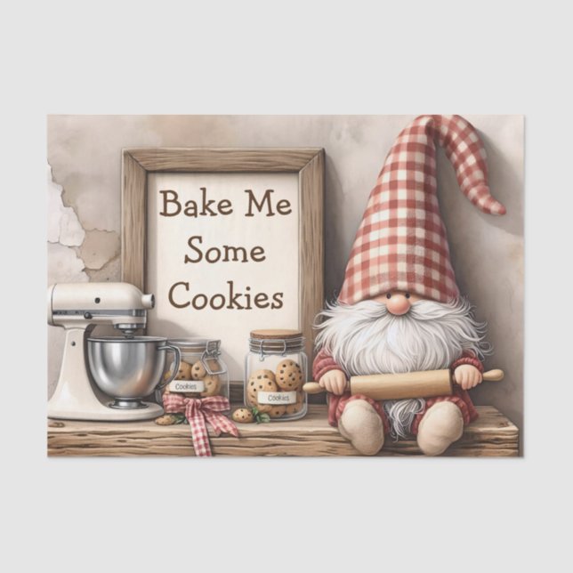 Papel De Seda Cookie Baker Gnome (Frente )