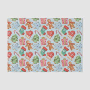 Papel De Seda Cookies de Natal com Aquarela