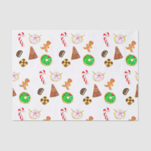 Papel De Seda Cookies de Natal com Aquarela