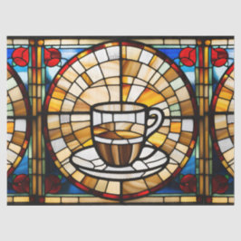Papel De Seda Copo de Café em Vidro Colorido