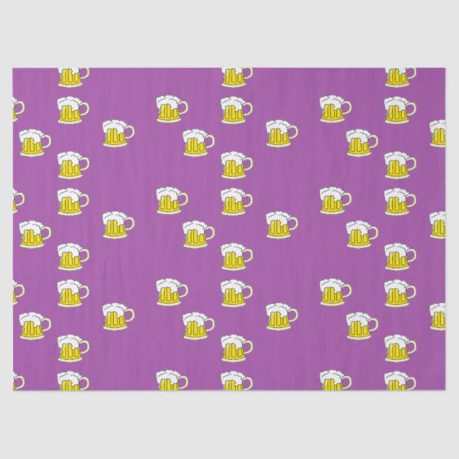 Papel De Seda Copo de cerveja espumante em roxo (Frente )