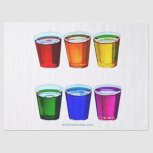 Papel De Seda Copos de shot da SlipperyJoe seis xícaras disposta