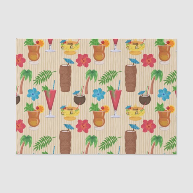 Papel De Seda Coquetéis Tropicais Tiki (Frente )