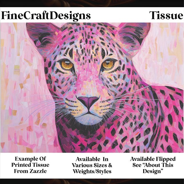 Papel De Seda  Coquette Pink Leopard Mosaic Style EN4R Decoupage (Criador carregado)