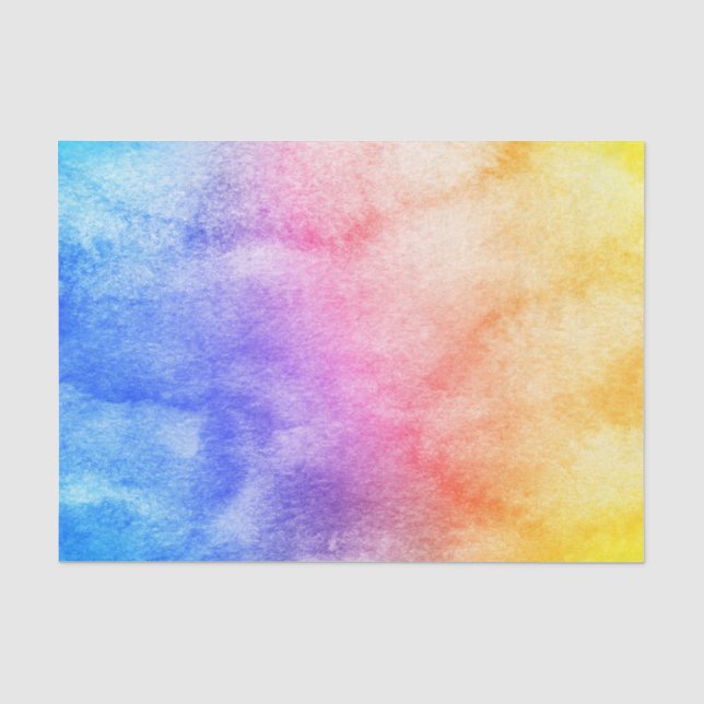 Papel De Seda Cor Água de Arco-Íris (Frente )