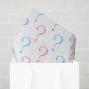 Papel De Seda Cor azul-rosa ponto de interrogação gênero reve