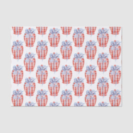 Papel De Seda Cor-d-água Vermelha Branca e Ginger Jar Patriótico