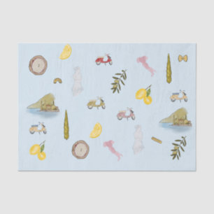 Papel De Seda Cor d'água colorida italiana, com padrão