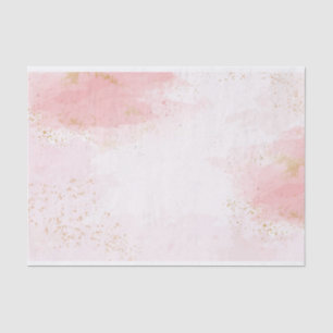 Papel De Seda Cor d'água rosa e branca com abertura Dourada