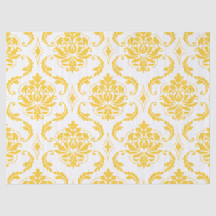 Papel De Seda Cor damasco branca amarela feminino do vintage