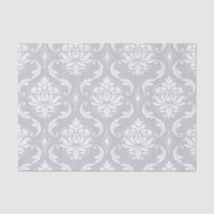 Papel De Seda Cor damasco do clássico do branco cinzento