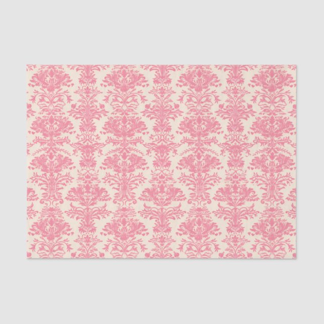 Papel De Seda Cor damasco Ornamental Rosa (Frente )