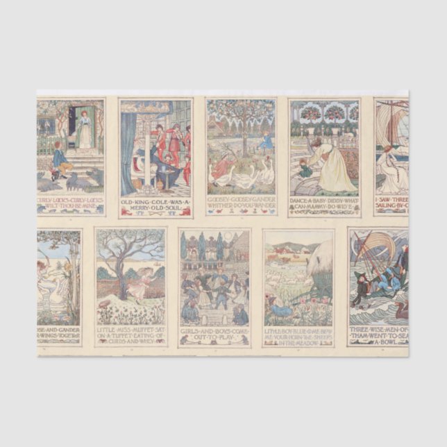 Papel De Seda Cor das ilustrações | da rima de berçário do (Frente )