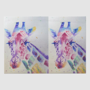 Papel De Seda Cor de Água do Zoológico de Girafa Bonita