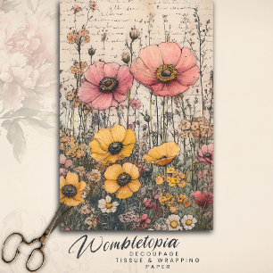 Papel De Seda Cor-de-rosa russo e cor-de-rosa amarelo a antiga p