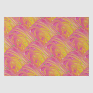 Papel De Seda Cor-de-rosa salmonal com design de arte laranja