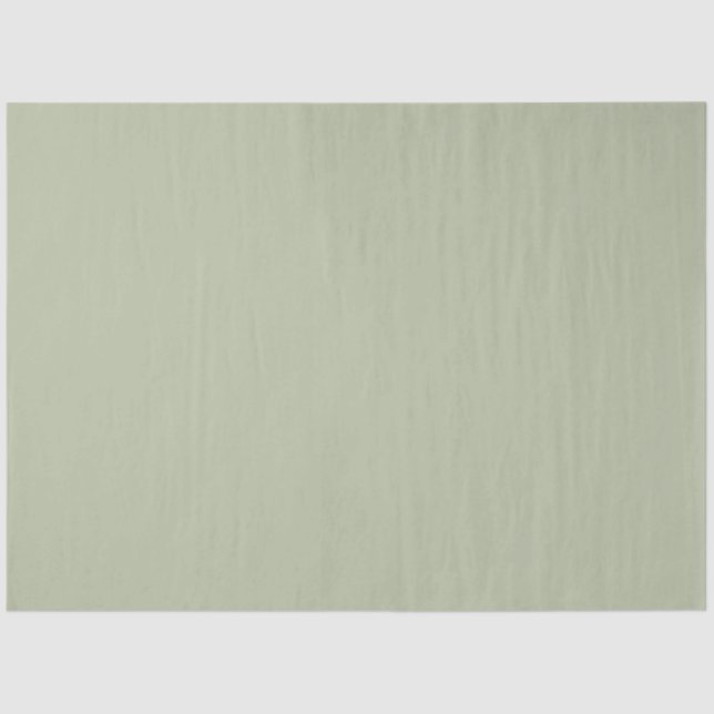 Papel De Seda Cor Sólida Neutral Verde Elegante Clara (Frente )