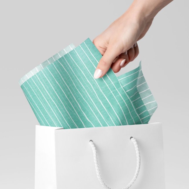 Papel De Seda Cor Verde Azul Teal com Stripes Brancas (Criador carregado)