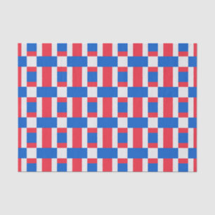 Papel De Seda Cor Vermelha Branca E Azul Impressão Bloqueados