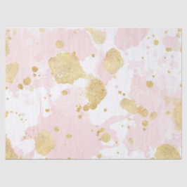 Papel De Seda Cora o abstrato Dourado cor-de-rosa dos Splatters
