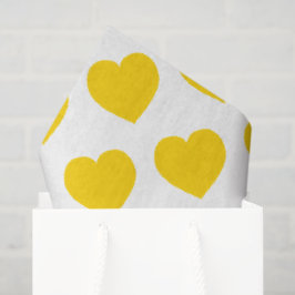 Papel De Seda Coração Amarelo Moderno Feliz Amizade Doce Alegre