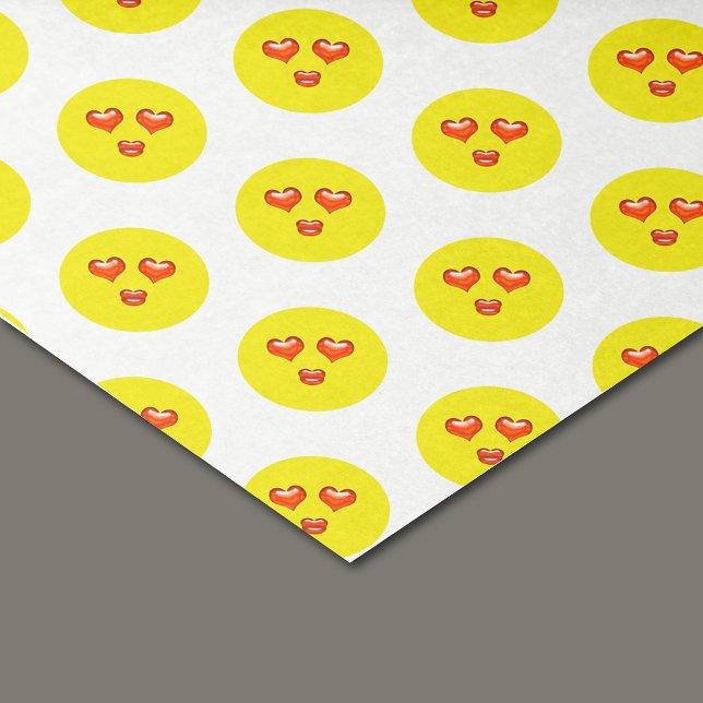 Papel De Seda Coração com Olhos Emoji Padrão (Criador carregado)