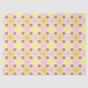 PAPEL DE SEDA CORAÇÃO DE TIGRE ROSA FOFO AMARELO