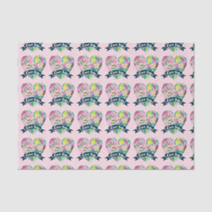 Papel De Seda Coração Floral de Ciao Bella Cute com Flores Tropi