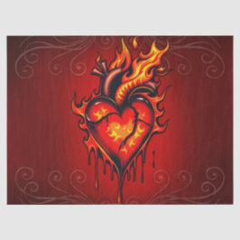 Papel De Seda Coração inflamável.