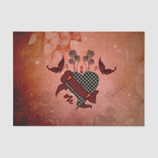 Papel De Seda Coração maravilhoso (Frente )