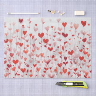 Papel de Seda Coração para Presentes ou Decoupagem