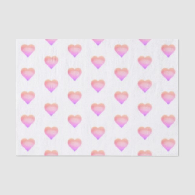 Papel De Seda coração rosa (Frente )