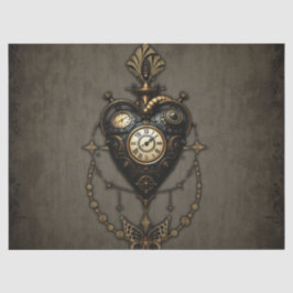 Papel De Seda Coração Steampunk,