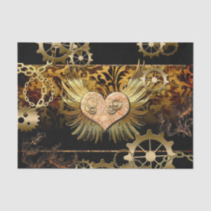 Papel De Seda Coração Steampunk