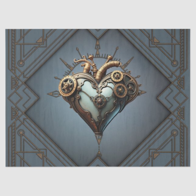 Papel De Seda Coração steampunk fascinante (Frente )