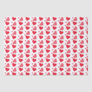 Papel De Seda Coração Vermelho Bonito Em Branco