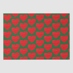 Papel De Seda Coração Vermelho de Natal Sueco