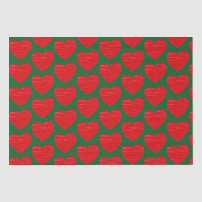 Papel De Seda Coração Vermelho de Natal Sueco (Frente )