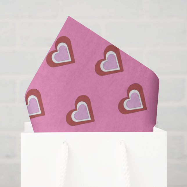 Papel De Seda Corações (Sacola de presentes)
