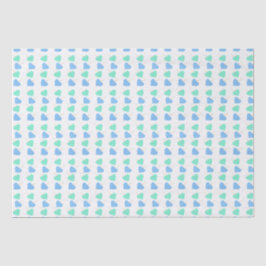 Papel De Seda Corações Azul e Verde chá de fraldas