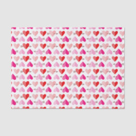 Papel De Seda Corações bonitos do dia dos namorados & setas rosa