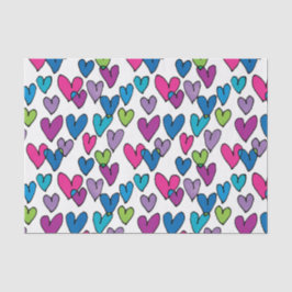 Papel De Seda Corações coloridos 2