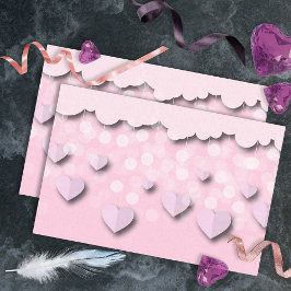 Papel De Seda Corações Cor-De-Rosa Bonitos Em Cordas E Namorados
