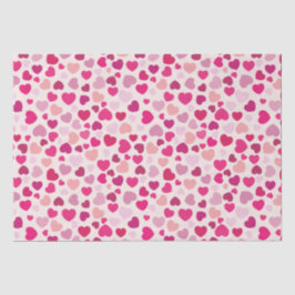 Papel De Seda Corações cor-de-rosa namorados com branco