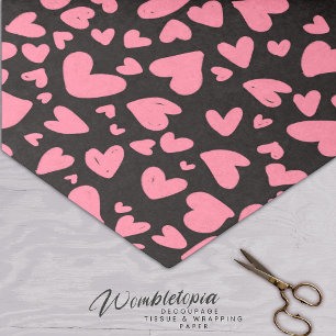 Papel De Seda Corações De Amor Cor Rosa, Bonitos E Modernos, Em